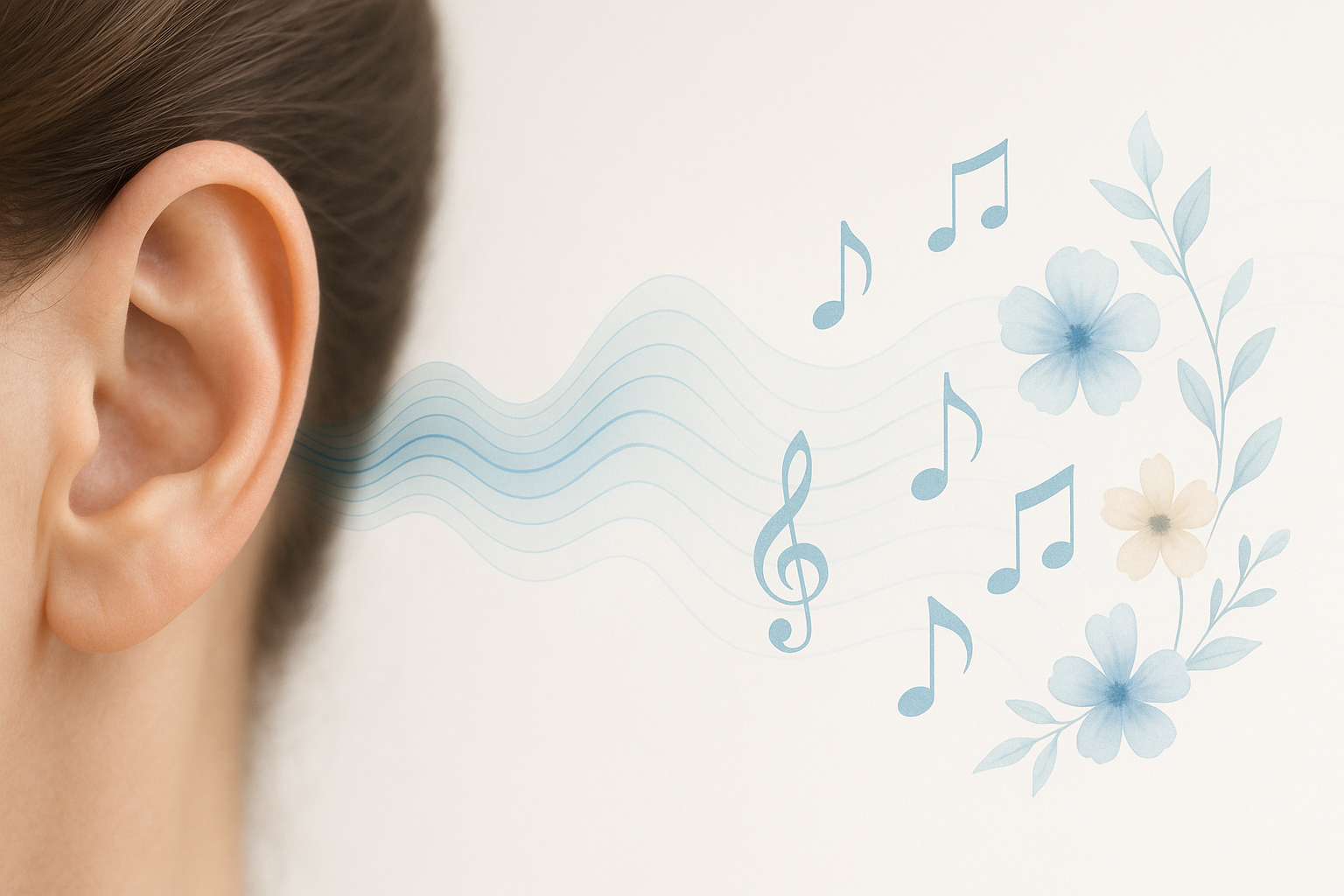 Person listening to music with headphones